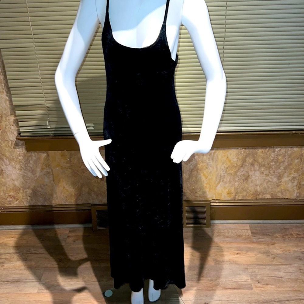 Vintage 90’s Express Black Crushed Velvet Crossback Maxi FREE SHIPPING